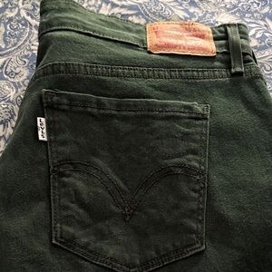 Levi's 505 Straight Leg Forest Green Denim Jeans Women’s Size 31x31